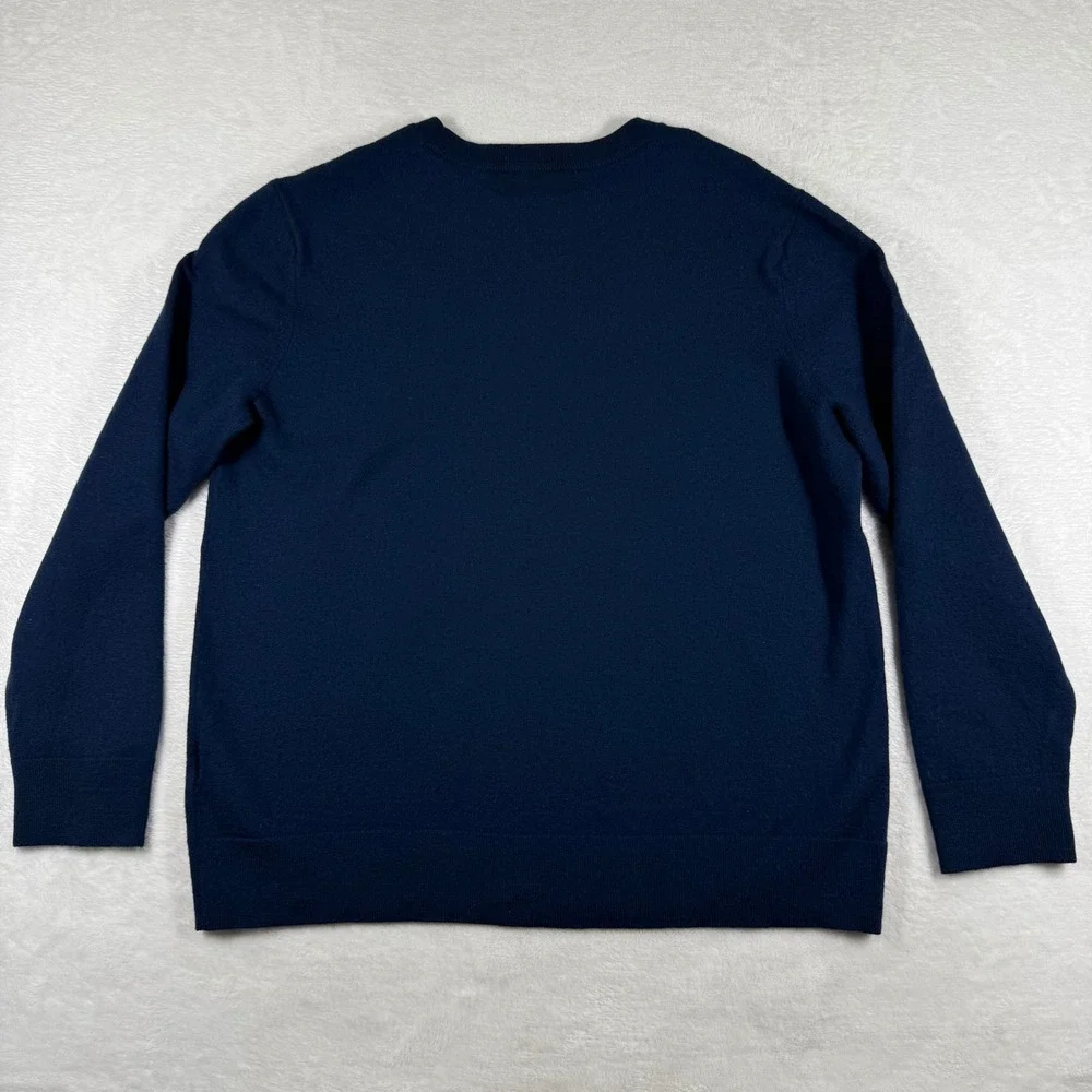 Banana Republic XL Navy Blue Italian Merino Wool Crew Neck Sweater